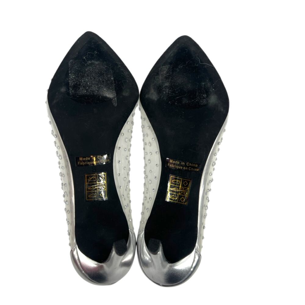 Jeffrey Campbell Crystaline rhinestone embellished clear‎ PVC pumps sz 8 - Picture 2 of 7